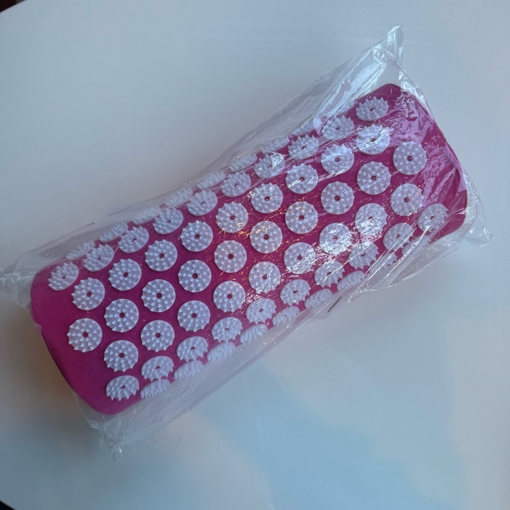 ProsourceFit Acupressure Pillow, Pink and White Relaxation Mat for Stress Relief